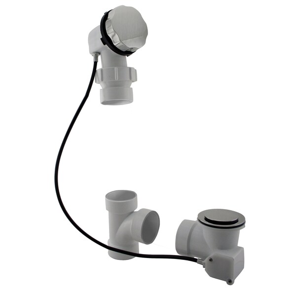 Westbrass Sch. 40 PVC 27" Cable Drive Bath Waste, Ball Joint Head in Stainless Steel D50P27BJ-20 - main